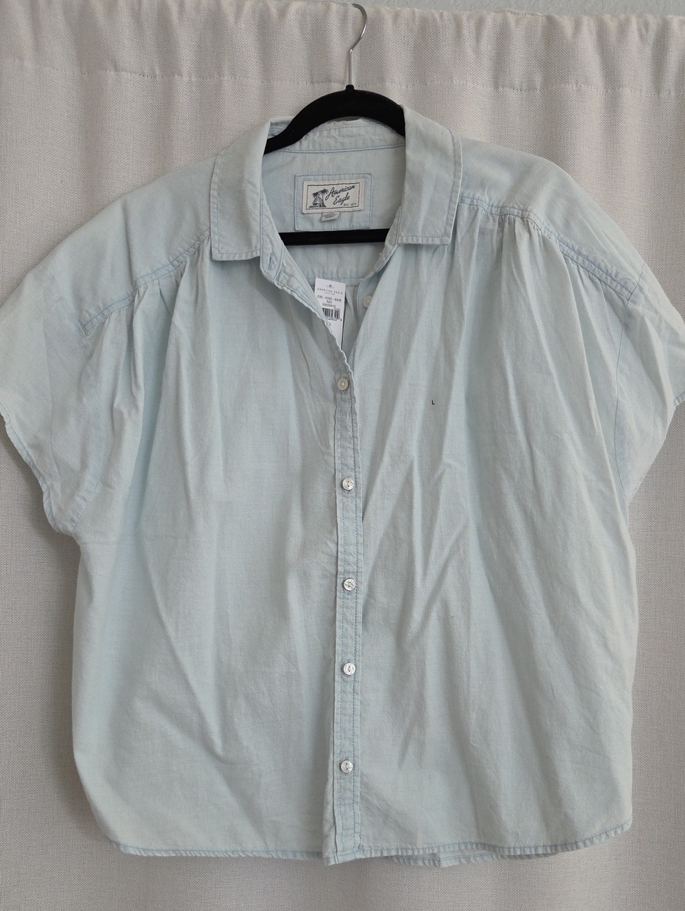 NWT American Eagle Buttondown Chambray Blue Large Aerie